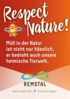 Hinweisschild "Respect Nature"